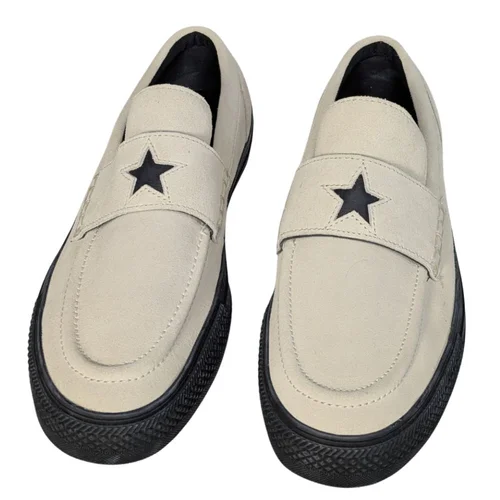 Beżowe Wsuwane Buty Zamszowe CONVERSE Loafers z Gwiazdą 45 - zdjęcie 4