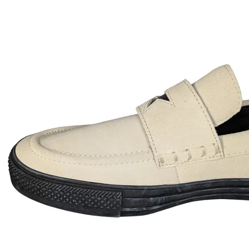 Beżowe Wsuwane Buty Zamszowe CONVERSE Loafers z Gwiazdą 45 - zdjęcie 8