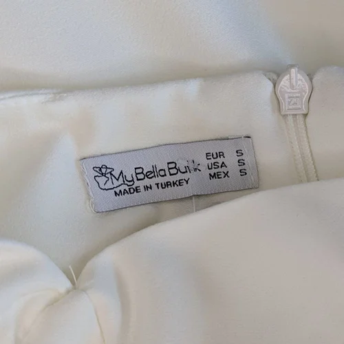 Biała Sukienka Midi My Bella Butik Wizytowa z Guzikami Rozmiar S - zdjęcie 15