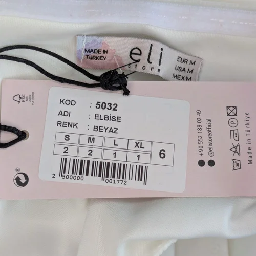 Biała Sukienka Mini eli store Rozkloszowana z Drapiowanym Ramieniem Rozmiar M - zdjęcie 15