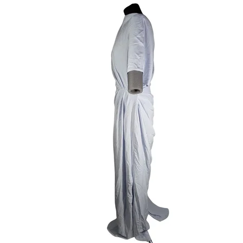 Błękitna Sukienka Maxi ASOS DESIGN z Drapowaniem w Talii 42 - zdjęcie 3