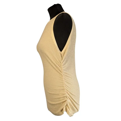 Prążkowana Beżowa Bluzka Bez Rękawów Emery Rose L - zdjęcie 3