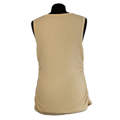 Prążkowana Beżowa Bluzka Bez Rękawów Emery Rose L - zdjęcie 8