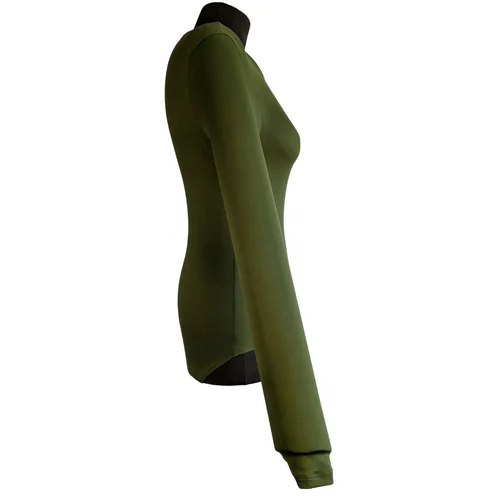 Body Damskie Stradivarius Khaki Basic R. 36 - zdjęcie 3