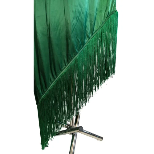 Satynowa Sukienka na Jedno Ramię z Frędzlami Boohoo Zielona 36 - zdjęcie 7