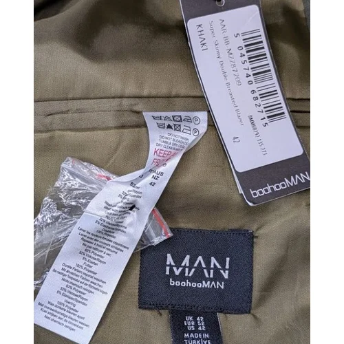 Garnitur Męski boohooMAN Khaki Super Skinny (Marynarka + Spodnie) - zdjęcie 12