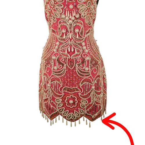 ASOS LUXE – Sukienka Koralowa Perły Cekiny Outlet R. 34 - zdjęcie 3