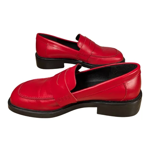 Topshop Premium – Czerwone Skórzane Mokasyny Made in Spain 40 - zdjęcie 4