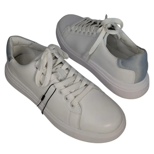 Białe sneakersy damskie CALVIN KLEIN Elevated Cupsole z szarym detalem Rozmiar 39 - zdjęcie 2