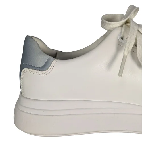 Białe sneakersy damskie CALVIN KLEIN Elevated Cupsole z szarym detalem Rozmiar 39 - zdjęcie 7