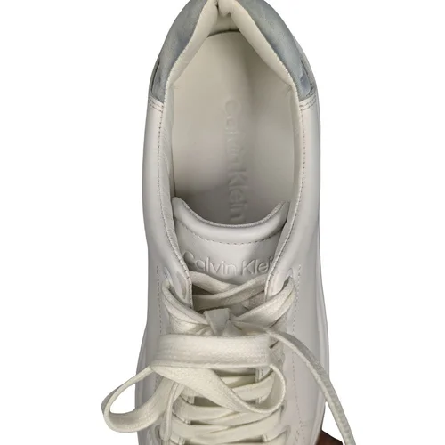 Białe sneakersy damskie CALVIN KLEIN Elevated Cupsole z szarym detalem Rozmiar 39 - zdjęcie 8