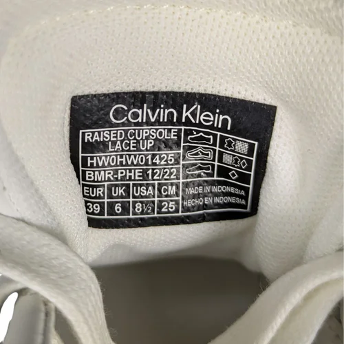 Białe sneakersy damskie CALVIN KLEIN Elevated Cupsole z szarym detalem Rozmiar 39 - zdjęcie 14