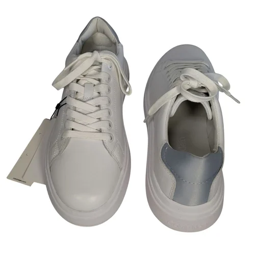 Białe sneakersy damskie CALVIN KLEIN Elevated Cupsole z szarym detalem Rozmiar 39 - zdjęcie 6