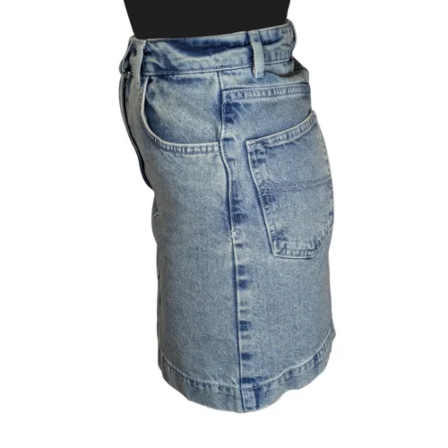 Niebieska Spódnica Jeansowa Mini COLLUSION Y2K 34 - zdjęcie 2