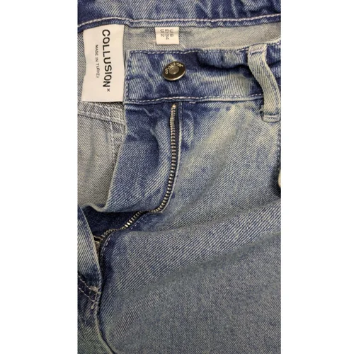 Niebieska Spódnica Jeansowa Mini COLLUSION Y2K 34 - zdjęcie 4