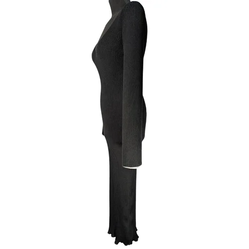 Czarna Sukienka Dzianinowa Midi PrettyLittleThing S - zdjęcie 2