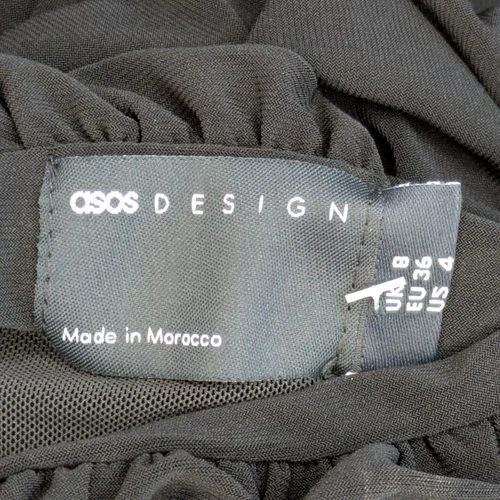 Czarna sukienka maxi ASOS DESIGN z drapowaniem Rozmiar 36 - zdjęcie 12