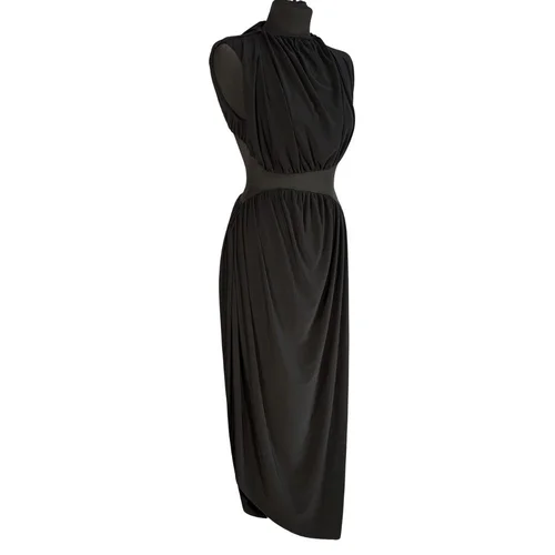Czarna sukienka maxi ASOS DESIGN z drapowaniem Rozmiar 36 - zdjęcie 2