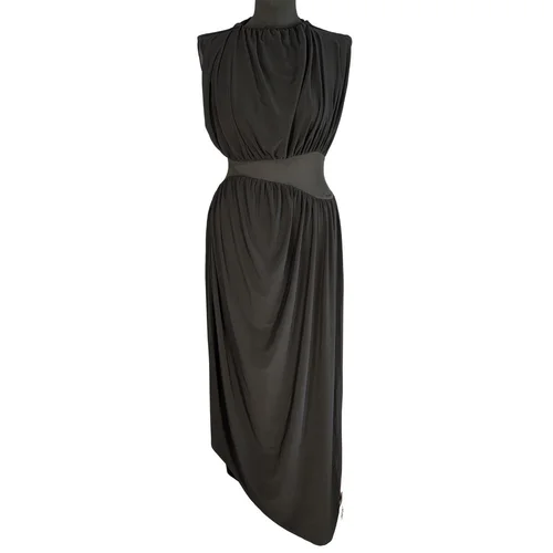 Czarna sukienka maxi ASOS DESIGN z drapowaniem Rozmiar 36 - zdjęcie 6