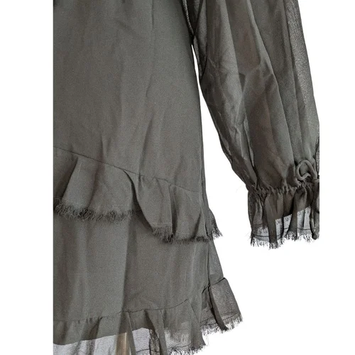 Czarna sukienka mini TOPSHOP Wiązanie na plecach Falbanki Rozmiar 34 - zdjęcie 7