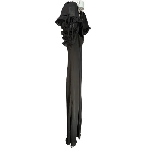 Czarna sukienka maxi ASOS DESIGN z falbankami Rozmiar 34 - zdjęcie 4