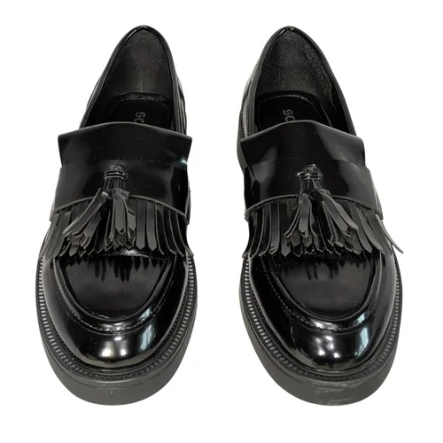 Czarne Lakierowane Mokasyny Loafersy SCHUH Frędzle 41 - zdjęcie 6
