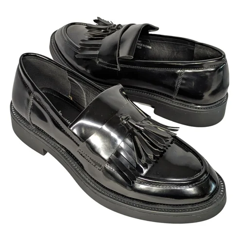 Czarne Lakierowane Mokasyny Loafersy SCHUH Frędzle 41 - zdjęcie 7