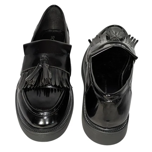 Czarne Lakierowane Mokasyny Loafersy SCHUH Frędzle 41 - zdjęcie 2