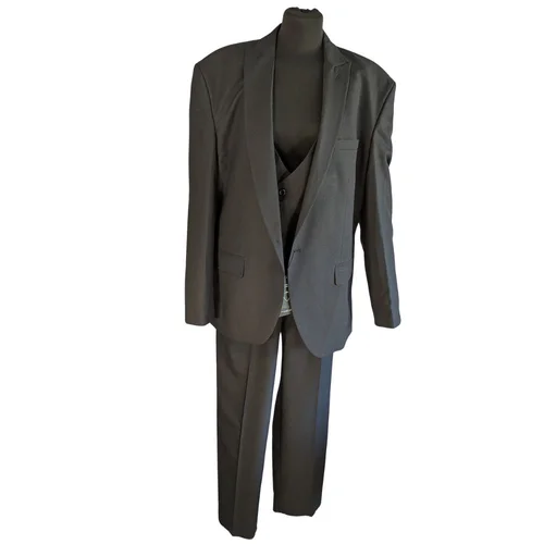 Czarny Garnitur 3-Częściowy ADRIAN GUCCI Slim Fit 56 - zdjęcie 7
