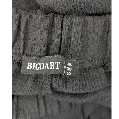 Czarne Spodnie Szerokie Bigdart 38 (M) Palazzo Gumka - zdjęcie 7