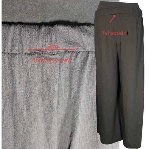 Czarne Spodnie Szerokie Bigdart 38 (M) Palazzo Gumka - zdjęcie 6