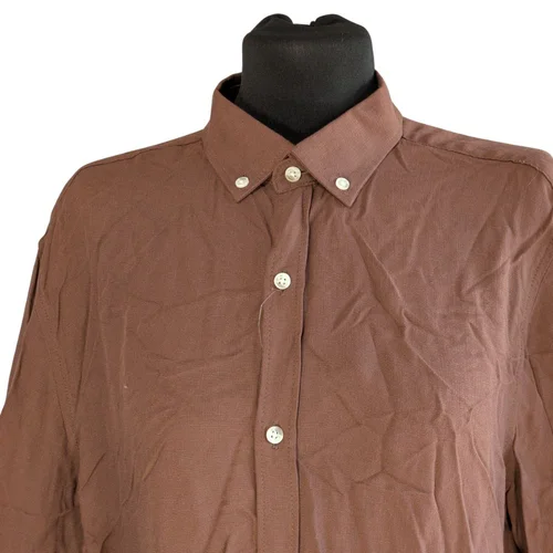Brązowa Koszula Męska LC WAIKIKI Slim Fit Wiskoza L - zdjęcie 6