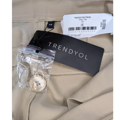 Beżowe Spodnie Damskie Trendyol 34 (XS) - zdjęcie 7