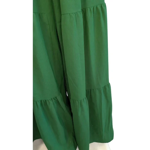 Zielone Szerokie Spodnie SHEIN Boho Falbany L (40/42) - zdjęcie 3