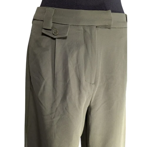 Oliwkowe Spodnie Damskie PIECES PCNIMORA S (36) Z Rozcięciami - zdjęcie 4