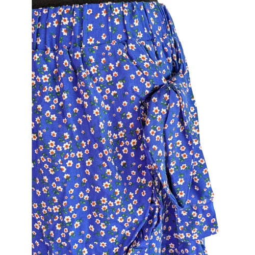 Niebieskie Spódnicospodenki w Kwiaty Trendyol 42 Falbany - zdjęcie 2