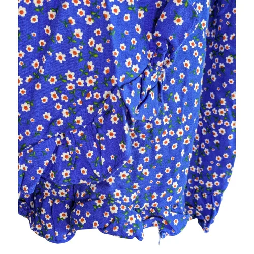 Niebieskie Spódnicospodenki w Kwiaty Trendyol 42 Falbany - zdjęcie 3