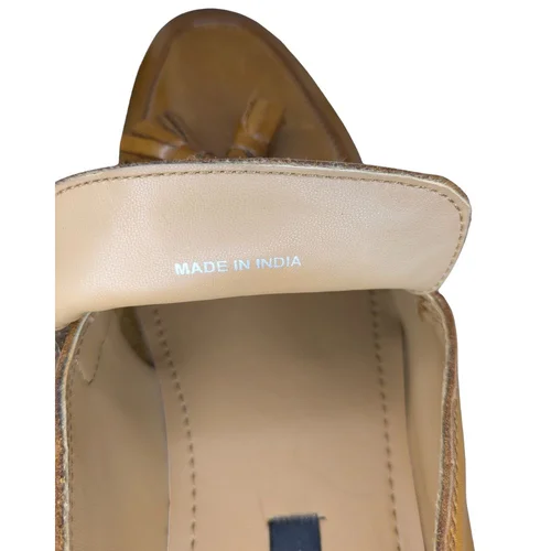 Dune London – Męskie Skórzane Loafersy z Frędzlami (Tan) – 45 - zdjęcie 6