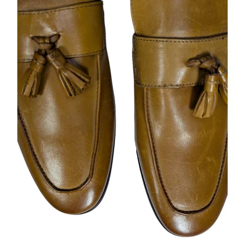 Dune London – Męskie Skórzane Loafersy z Frędzlami (Tan) – 45 - zdjęcie 7