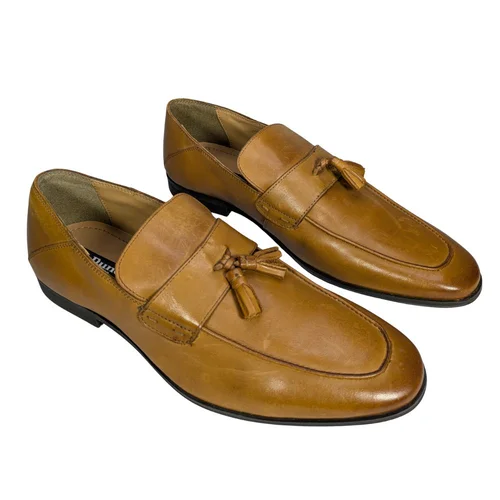 Dune London – Męskie Skórzane Loafersy z Frędzlami (Tan) – 45 - zdjęcie 8