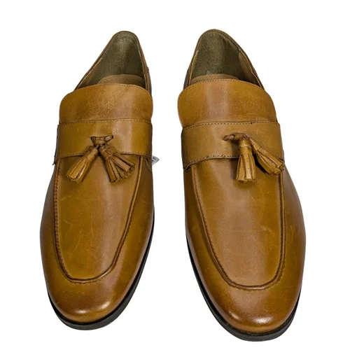 Dune London – Męskie Skórzane Loafersy z Frędzlami (Tan) – 45 - zdjęcie 9