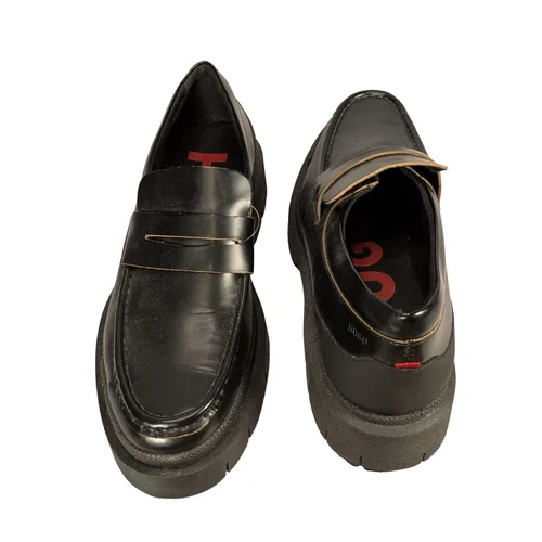 HUGO Kilian Tenn – Sneakersy Męskie Czarne Skórzane 42 (Wkładka 28 cm) - zdjęcie 3