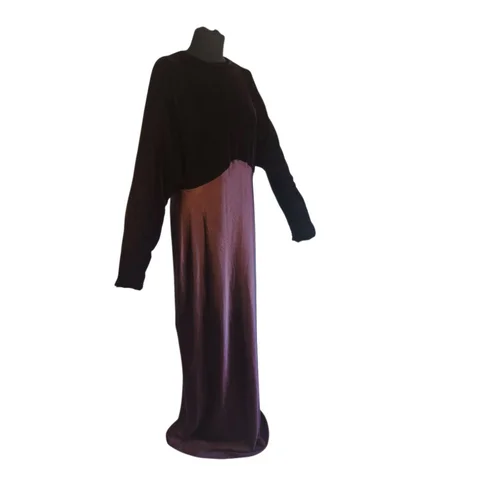 ASOS Design – Bordowa Suknia Maxi Welur & Satyna R. 46 (XXL) - zdjęcie 3