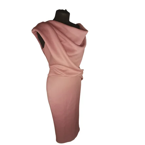 ASOS Design – Różowa Sukienka Midi Drapowany Dekolt R. 40 - zdjęcie 3