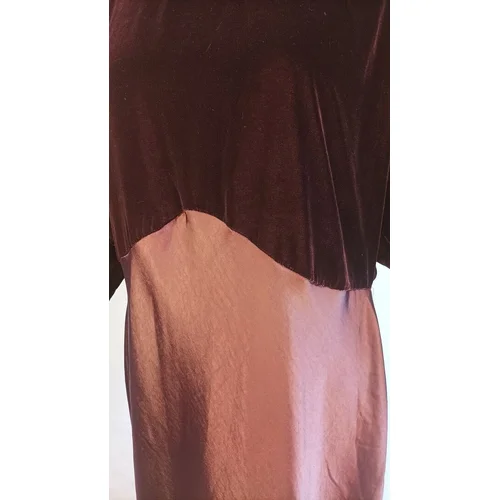 ASOS Design – Bordowa Suknia Maxi Welur & Satyna R. 46 (XXL) - zdjęcie 7