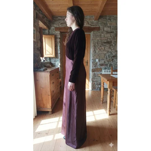 ASOS Design – Bordowa Suknia Maxi Welur & Satyna R. 46 (XXL) - zdjęcie 8