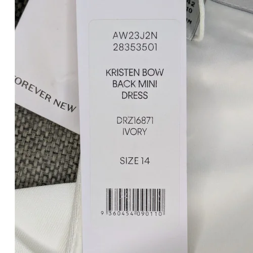 Ivory Sukienka Mini FOREVER NEW Kristen z Kokardami Rozmiar 42 - zdjęcie 12