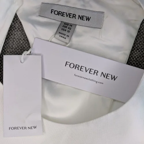 Ivory Sukienka Mini FOREVER NEW Kristen z Kokardami Rozmiar 42 - zdjęcie 13