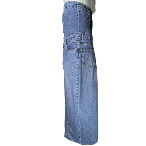 Jeansowa Sukienka Bandeau Boohoo 36 (UK 8) Mid Blue - zdjęcie 3