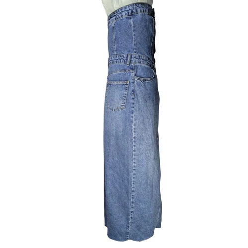 Jeansowa Sukienka Bandeau Boohoo 36 (UK 8) Mid Blue - zdjęcie 4